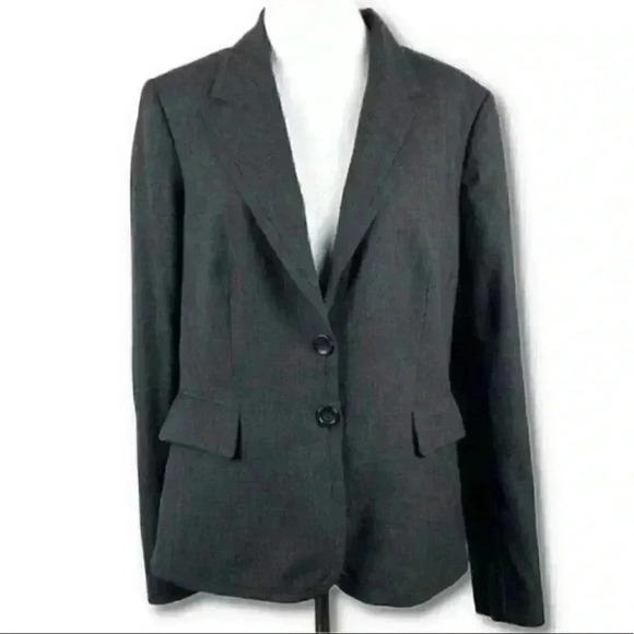 The limited collection blazer size 14 gray two button career jacket with pockets - Picture 1 of 8